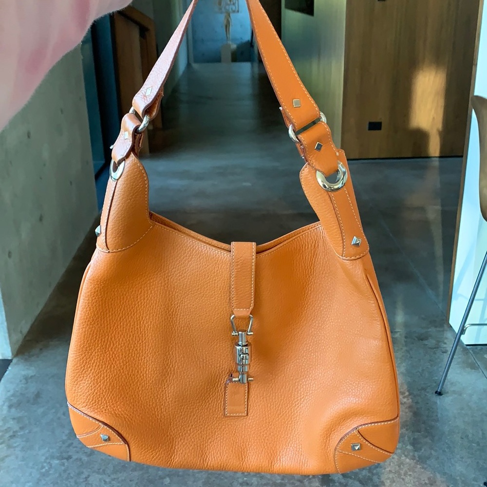 Orange Italian Leather Purse
